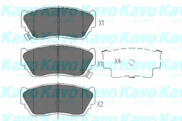 Комплект тормозных колодок, дисковый тормоз KAVO PARTS KBP-6507