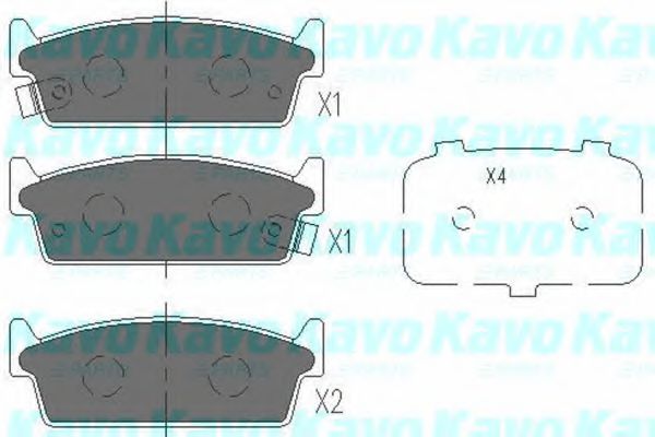 Комплект тормозных колодок, дисковый тормоз KAVO PARTS KBP-6548