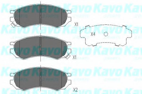 Комплект тормозных колодок, дисковый тормоз KAVO PARTS KBP-6555