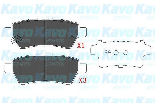 Комплект тормозных колодок, дисковый тормоз KAVO PARTS KBP-6575