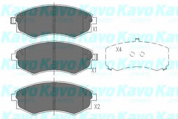 Комплект тормозных колодок, дисковый тормоз KAVO PARTS KBP-7504