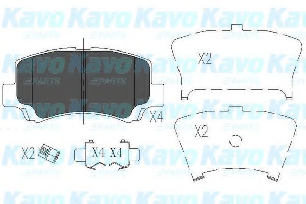 Комплект тормозных колодок, дисковый тормоз KAVO PARTS KBP-8509