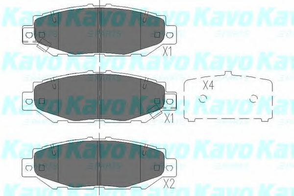 Комплект тормозных колодок, дисковый тормоз KAVO PARTS KBP-9062