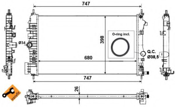 Радиатор, охлаждение двигателя NRF 53776