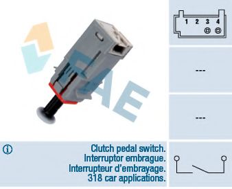 Выключатель, привод сцепления (Tempomat) FAE 24790