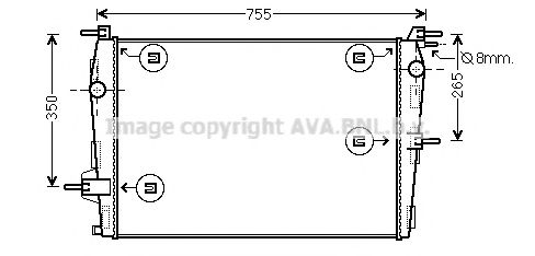 Радиатор, охлаждение двигателя AVA QUALITY COOLING RTA2573