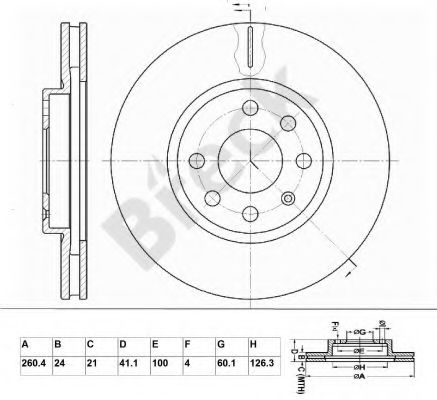 Тормозной диск BRECK BR 341 VA100