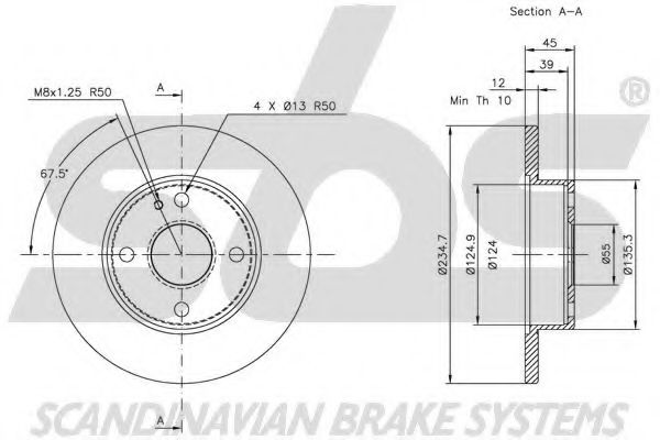 Тормозной диск EURODEAL AUTOPARTS 658