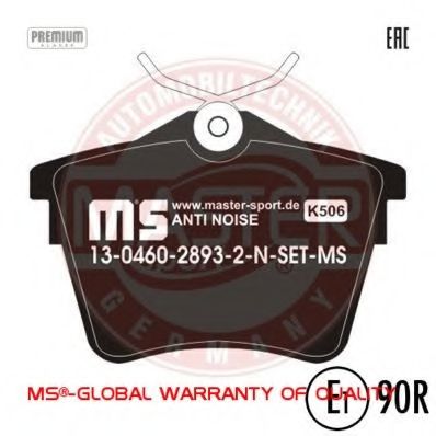 Комплект тормозных колодок, дисковый тормоз MASTER-SPORT 13046028932N-SET-MS