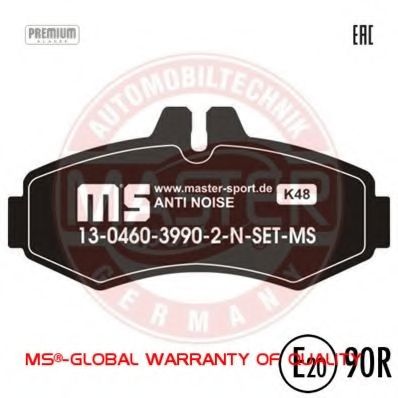 Комплект тормозных колодок, дисковый тормоз MASTER-SPORT 13046039902N-SET-MS