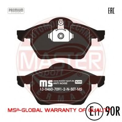 Комплект тормозных колодок, дисковый тормоз MASTER-SPORT 13046070912N-SET-MS