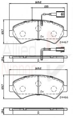 Комплект тормозных колодок, дисковый тормоз COMLINE ADB12225