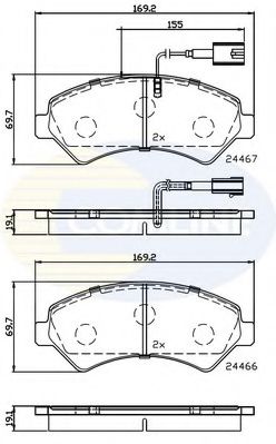 Комплект тормозных колодок, дисковый тормоз COMLINE CBP12225