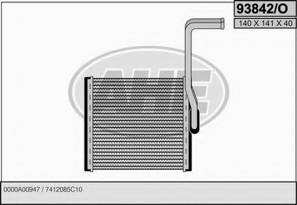 Теплообменник, отопление салона AHE 93842/O