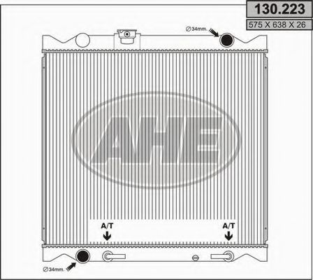 Радиатор, охлаждение двигателя AHE 130.223