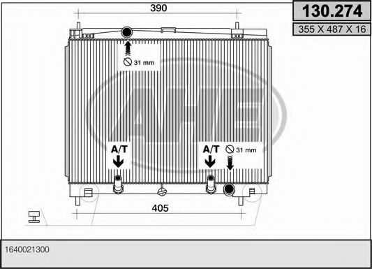 Радиатор, охлаждение двигателя AHE 130.274