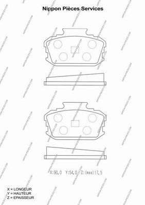 Комплект тормозных колодок, дисковый тормоз NPS 5001102