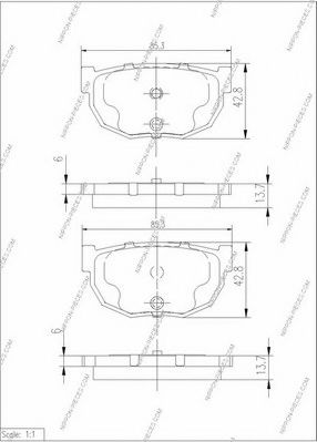 Комплект тормозных колодок, дисковый тормоз NPS N361N42