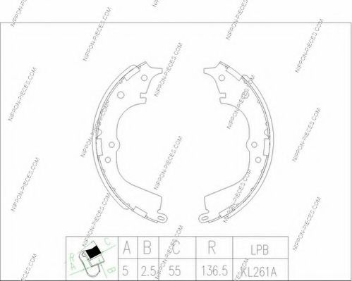 Комплект тормозных колодок NPS T350A71
