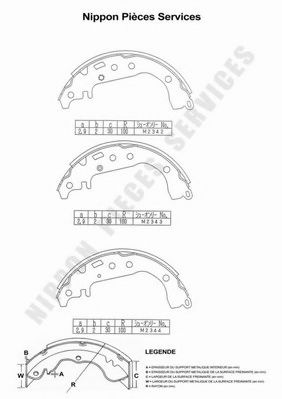 Комплект тормозных колодок NPS T350A14