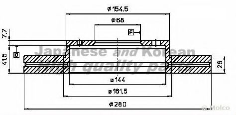 Тормозной диск ASHUKI 0990-0801