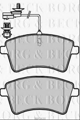 Комплект тормозных колодок, дисковый тормоз BORG & BECK BBP2420