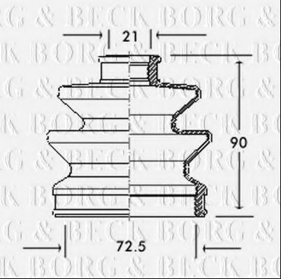 Пыльник, приводной вал BORG & BECK BCB2015
