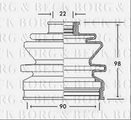 Пыльник, приводной вал BORG & BECK BCB2242