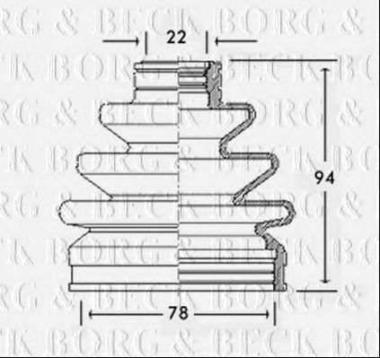 Пыльник, приводной вал BORG & BECK BCB2246