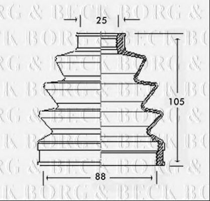Пыльник, приводной вал BORG & BECK BCB2332