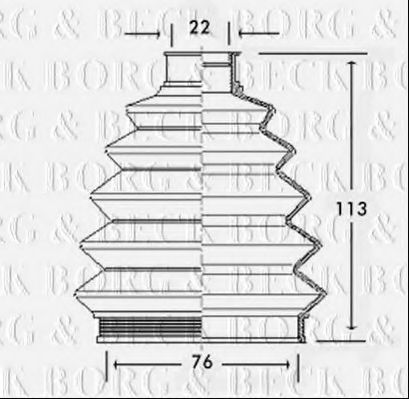 Пыльник, приводной вал BORG & BECK BCB2335