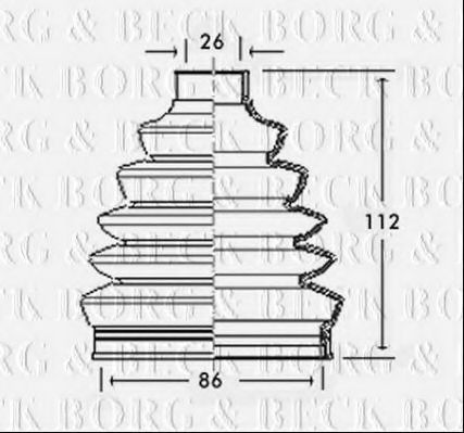 Пыльник, приводной вал BORG & BECK BCB2350