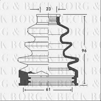 Пыльник, приводной вал BORG & BECK BCB2622