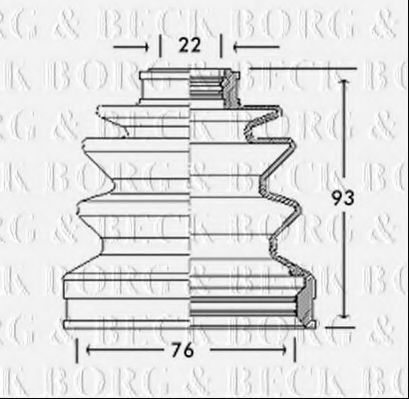 Пыльник, приводной вал BORG & BECK BCB2662