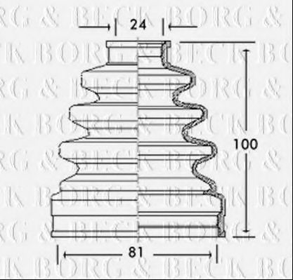 Пыльник, приводной вал BORG & BECK BCB2665