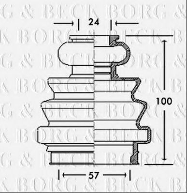 Пыльник, приводной вал BORG & BECK BCB2718
