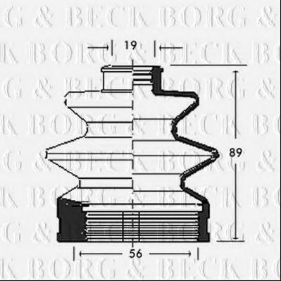 Пыльник, приводной вал BORG & BECK BCB2723