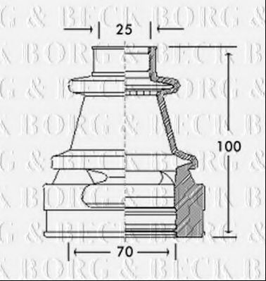 Пыльник, приводной вал BORG & BECK BCB2772