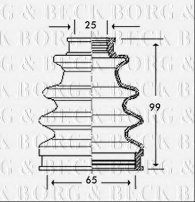 Пыльник, приводной вал BORG & BECK BCB2785