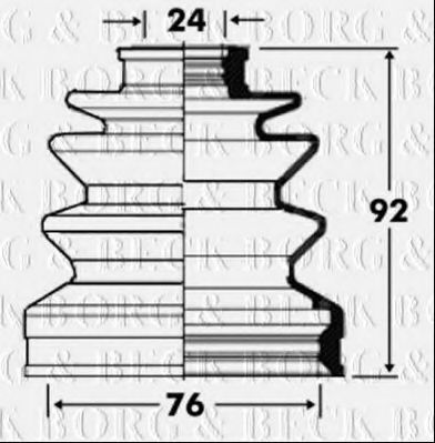 Пыльник, приводной вал BORG & BECK BCB2815
