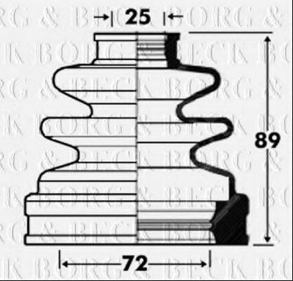Пыльник, приводной вал BORG & BECK BCB2835