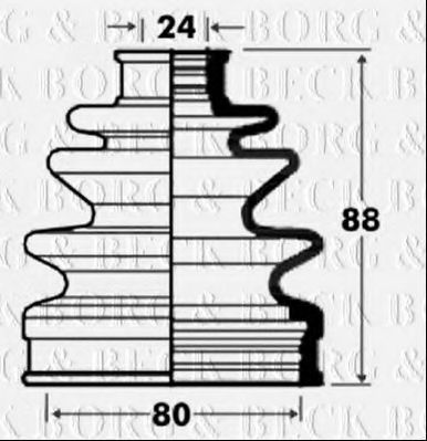 Пыльник, приводной вал BORG & BECK BCB2869