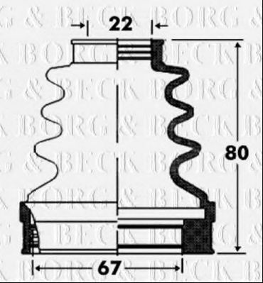 Пыльник, приводной вал BORG & BECK BCB2870