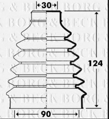 Пыльник, приводной вал BORG & BECK BCB2898