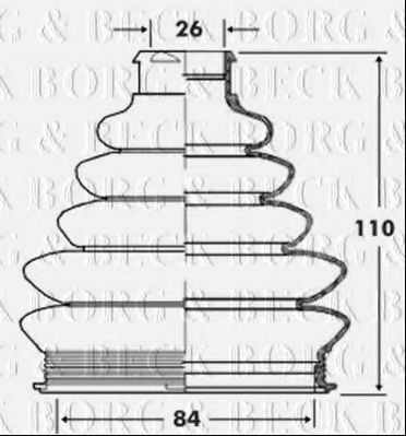 Пыльник, приводной вал BORG & BECK BCB6071