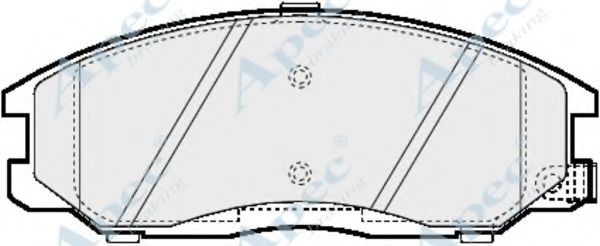 Комплект тормозных колодок, дисковый тормоз APEC braking PAD1163