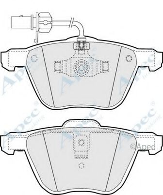 Комплект тормозных колодок, дисковый тормоз APEC braking PAD1184