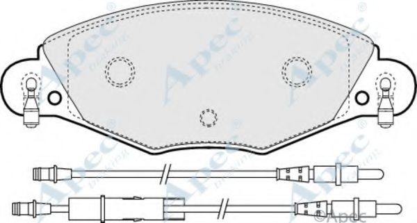 Комплект тормозных колодок, дисковый тормоз APEC braking PAD1283