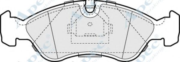 Комплект тормозных колодок, дисковый тормоз APEC braking PAD589