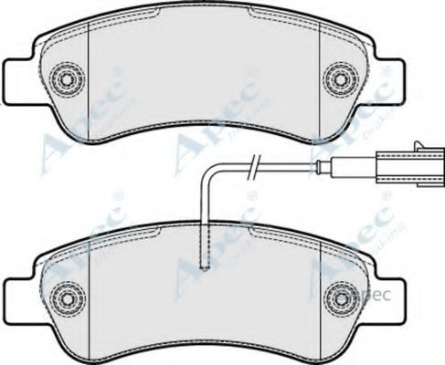 Комплект тормозных колодок, дисковый тормоз APEC braking PAD2037